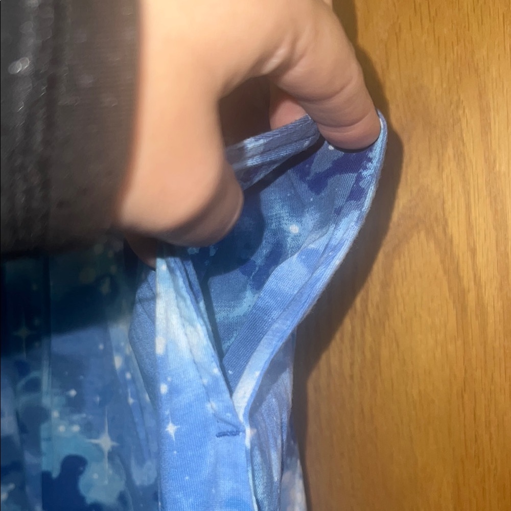 Lands End NEW Girls Blue Galaxy Celestial Star Print Ruffle Skort Pockets XL - Picture 3 of 4